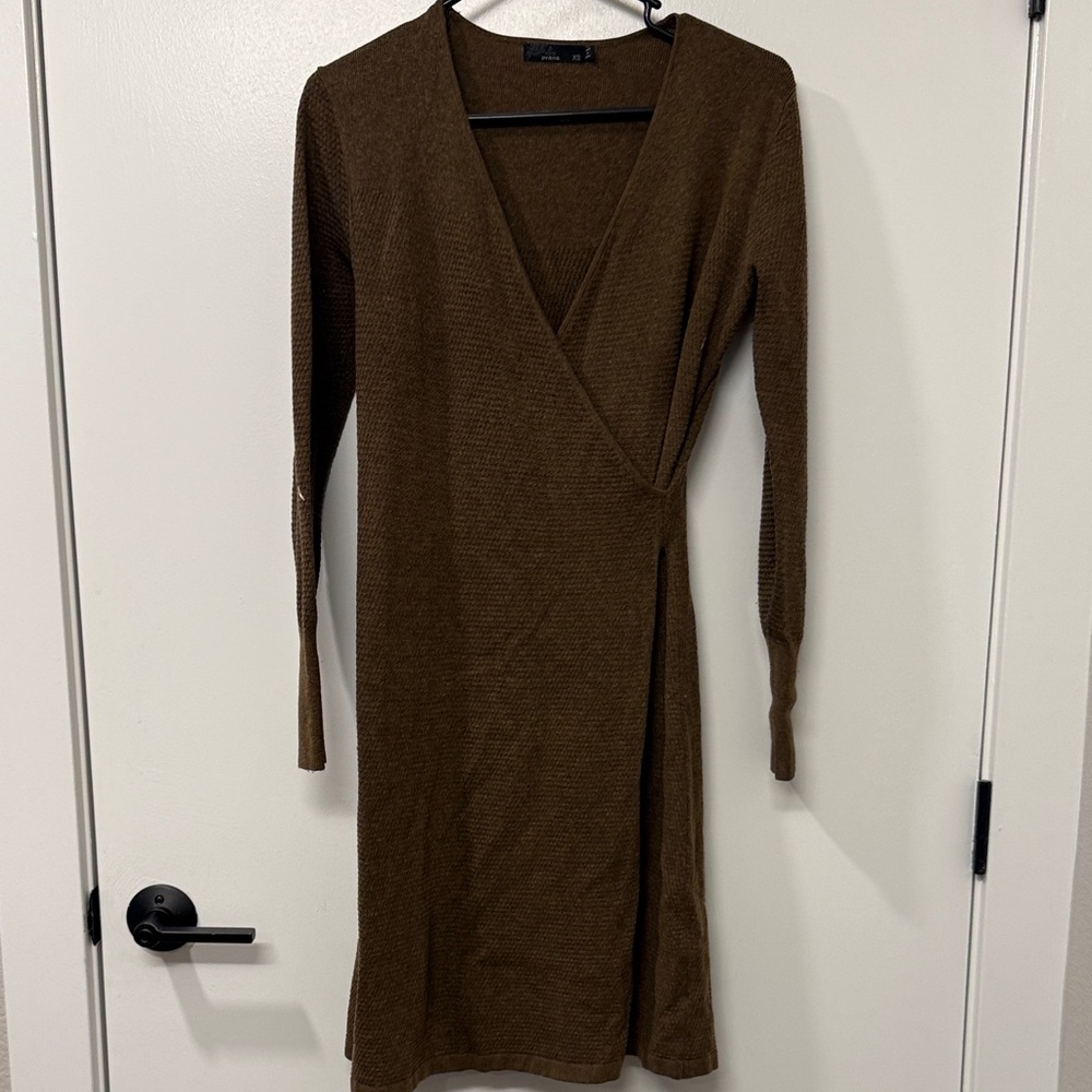 Prana Brown Long Sleeve Dress